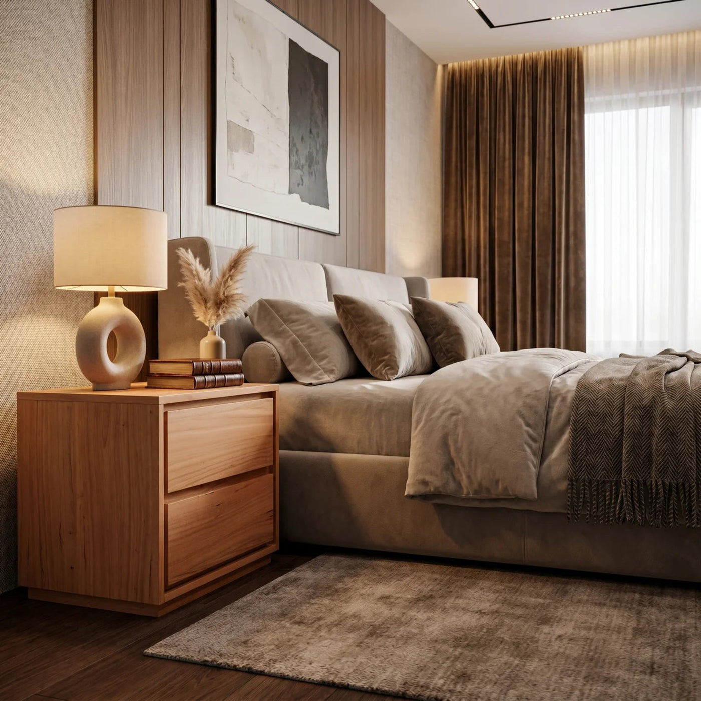 Horizon 2 Drw Bedside Table | Furniture World NZ