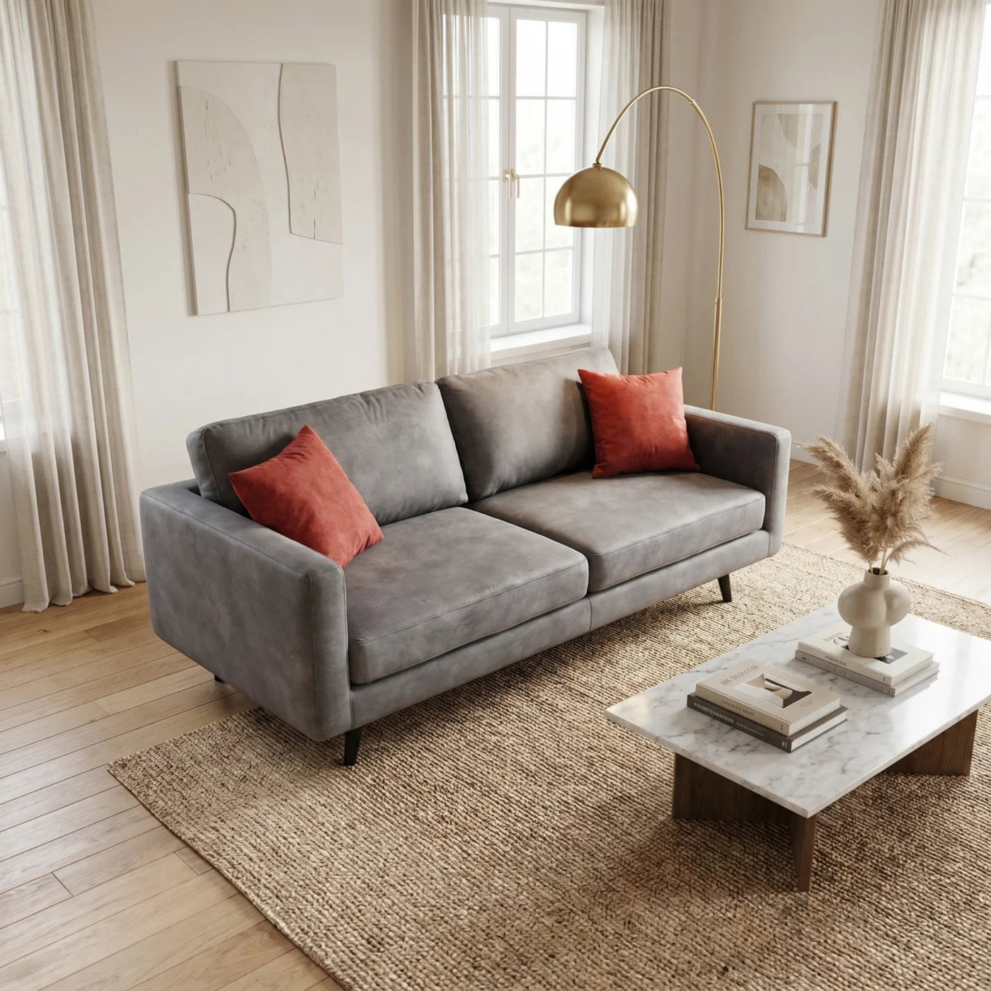 Static 3 Seater Fabric Sofa | Furniture World NZ