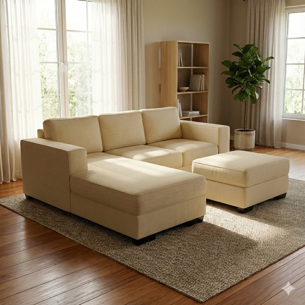 NZ Made Kiwi Comfort 3 Seater with Chaise Corner Sofa