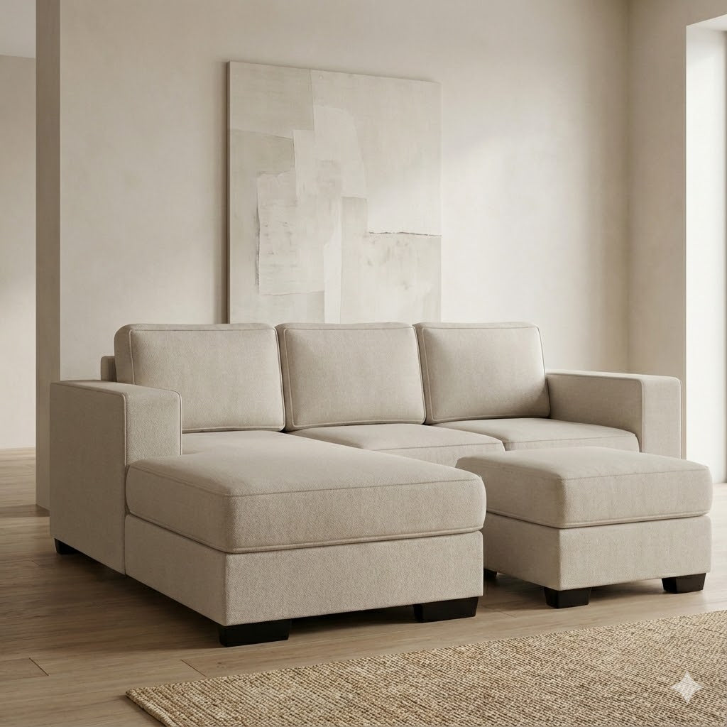NZ Made Kiwi Comfort 3 Seater with Chaise Corner Sofa
