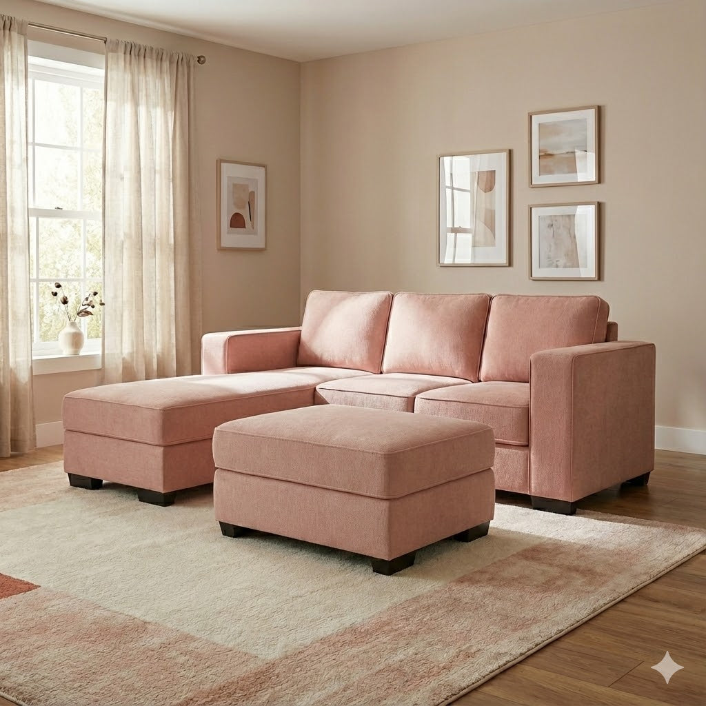 NZ Made Kiwi Comfort 3 Seater with Chaise Corner Sofa