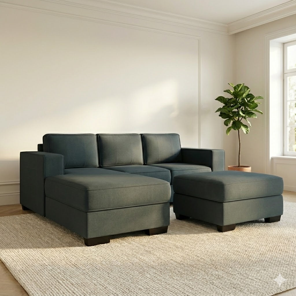 NZ Made Kiwi Comfort 3 Seater with Chaise Corner Sofa