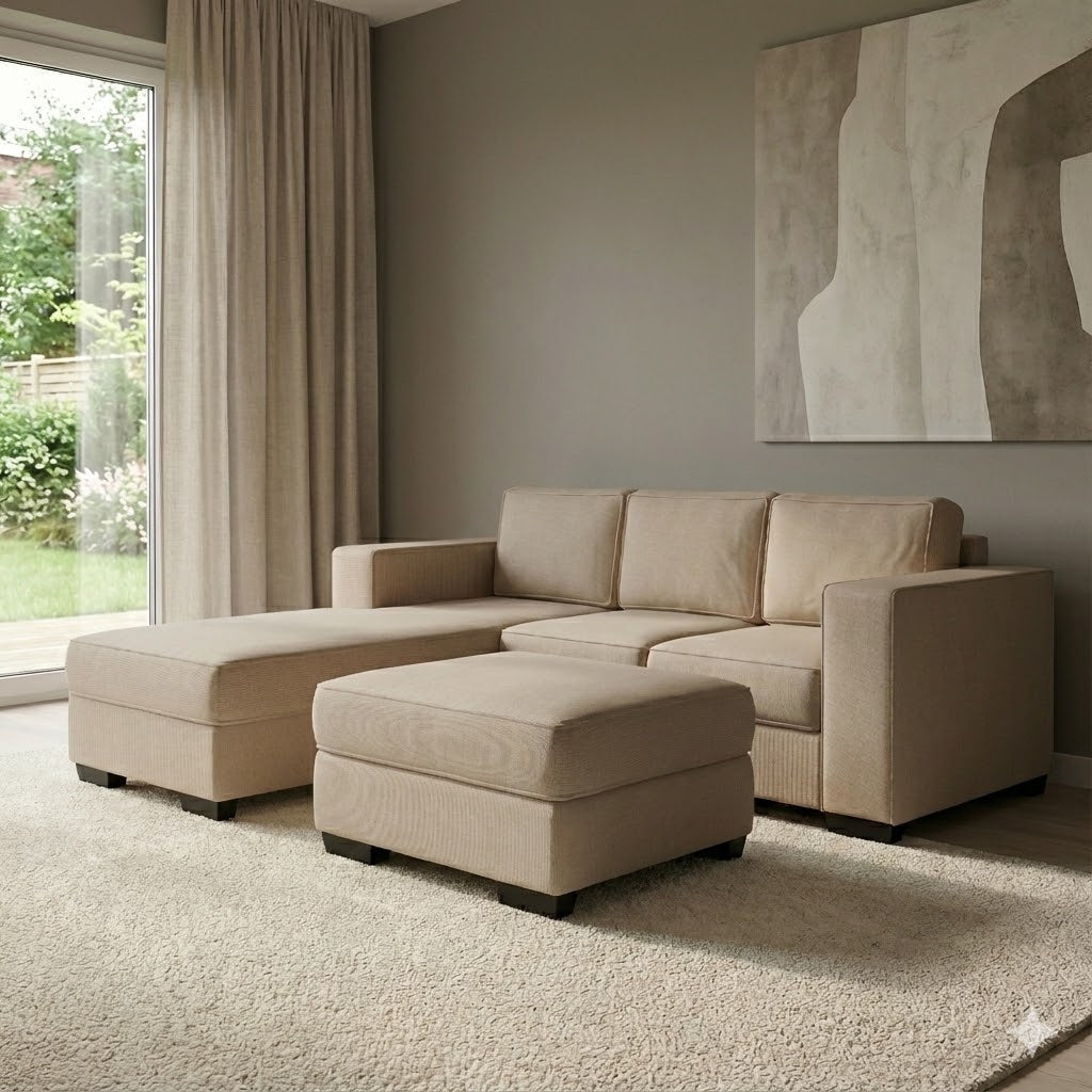 NZ Made Kiwi Comfort 3 Seater with Chaise Corner Sofa
