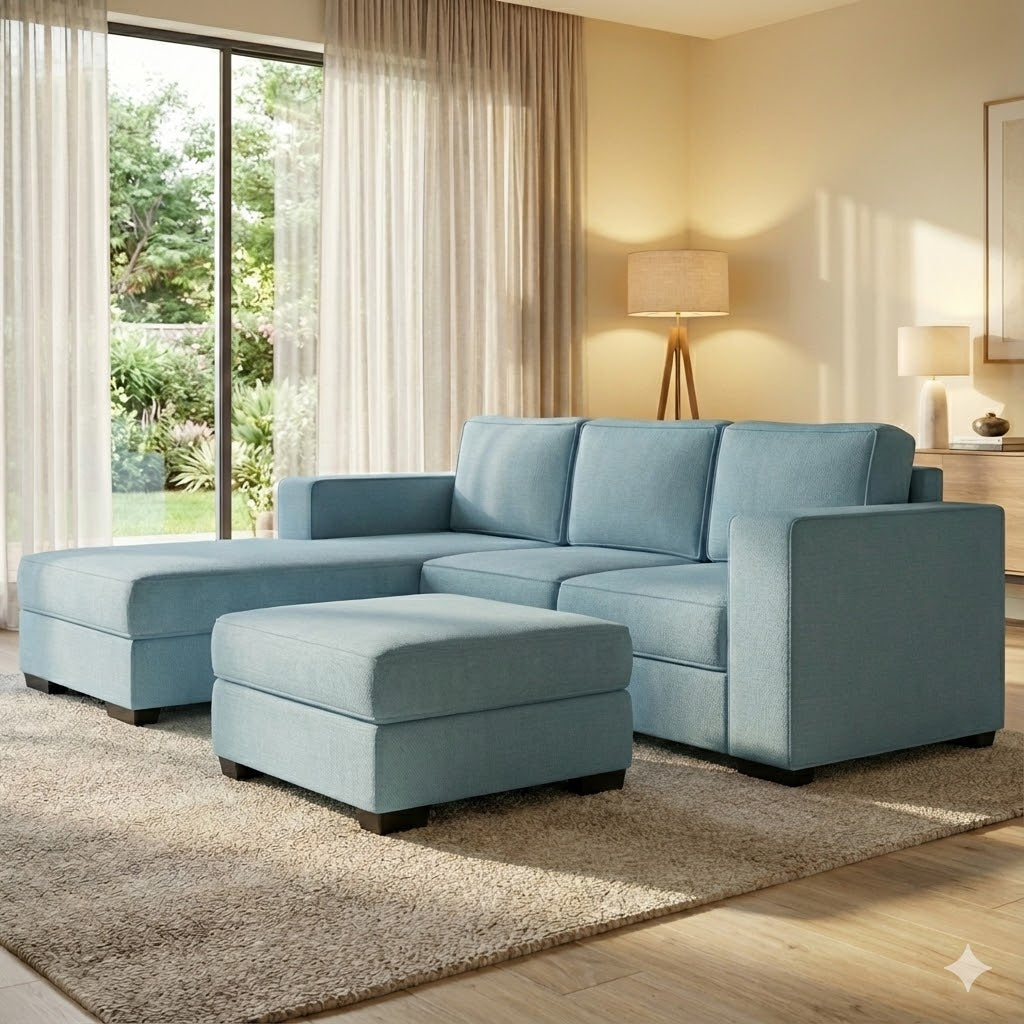 NZ Made Kiwi Comfort 3 Seater with Chaise Corner Sofa
