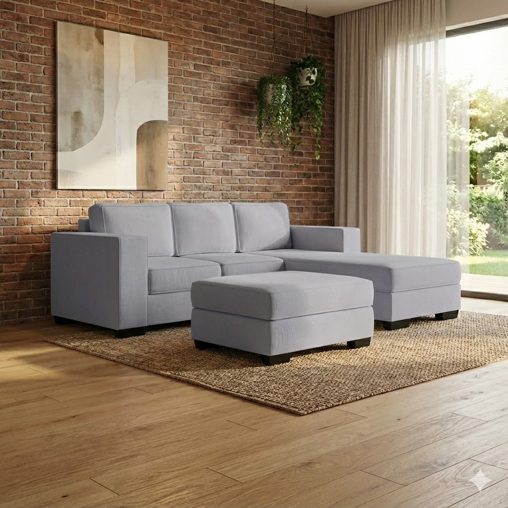 NZ Made Kiwi Comfort 3 Seater with Chaise Corner Sofa