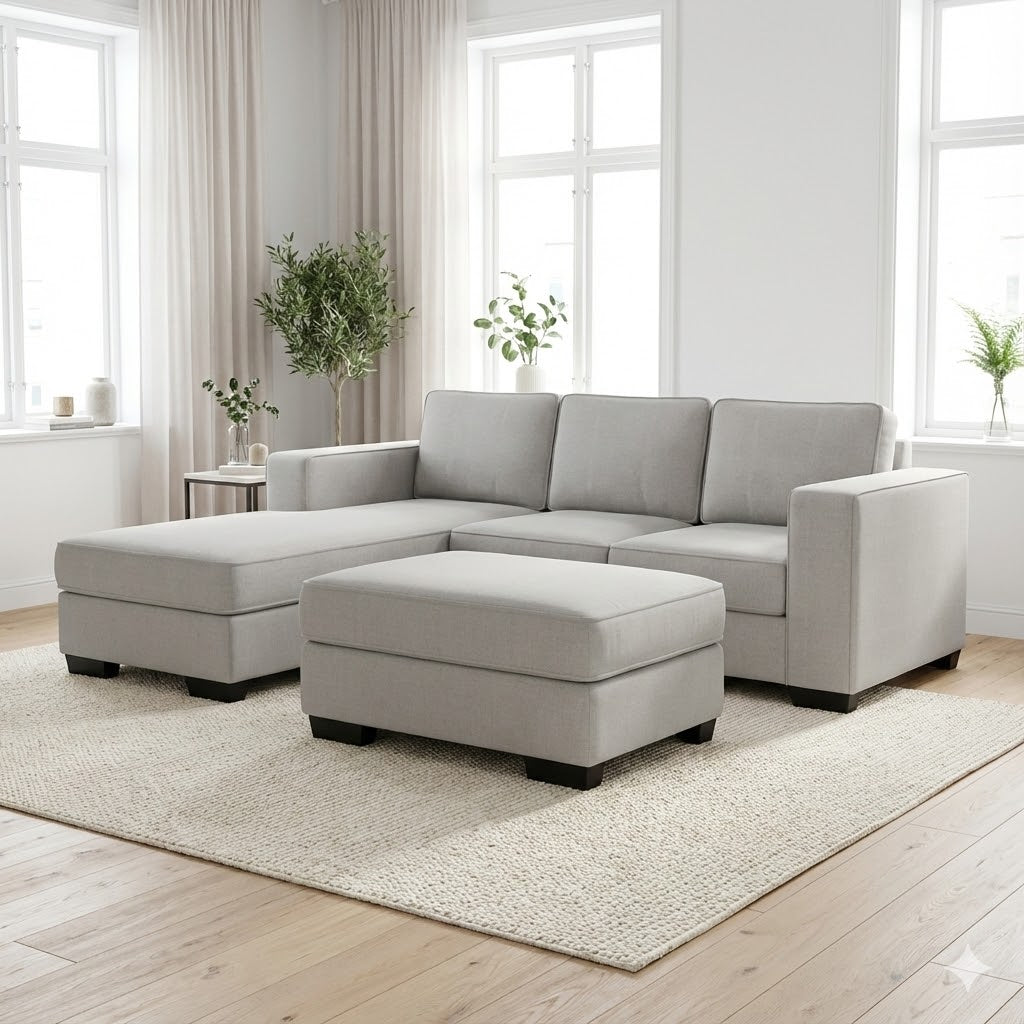 NZ Made Kiwi Comfort 3 Seater with Chaise Corner Sofa