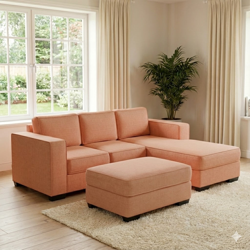 NZ Made Kiwi Comfort 3 Seater with Chaise Corner Sofa