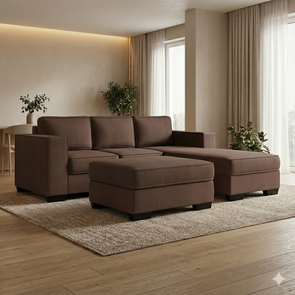 NZ Made Kiwi Comfort 3 Seater with Chaise Corner Sofa