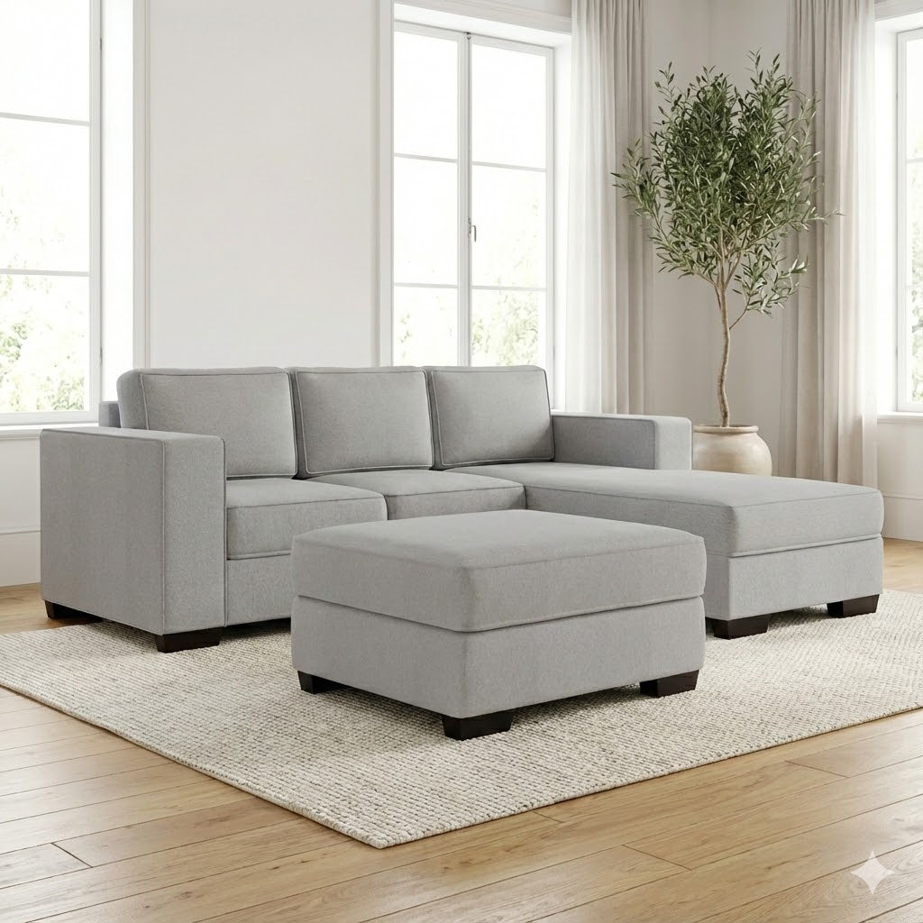 NZ Made Kiwi Comfort 3 Seater with Chaise Corner Sofa