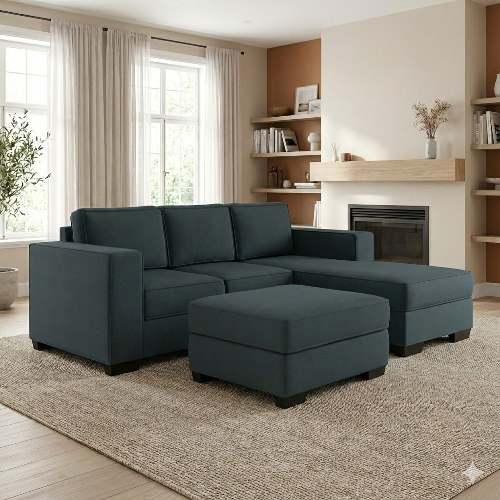 NZ Made Kiwi Comfort 3 Seater with Chaise Corner Sofa