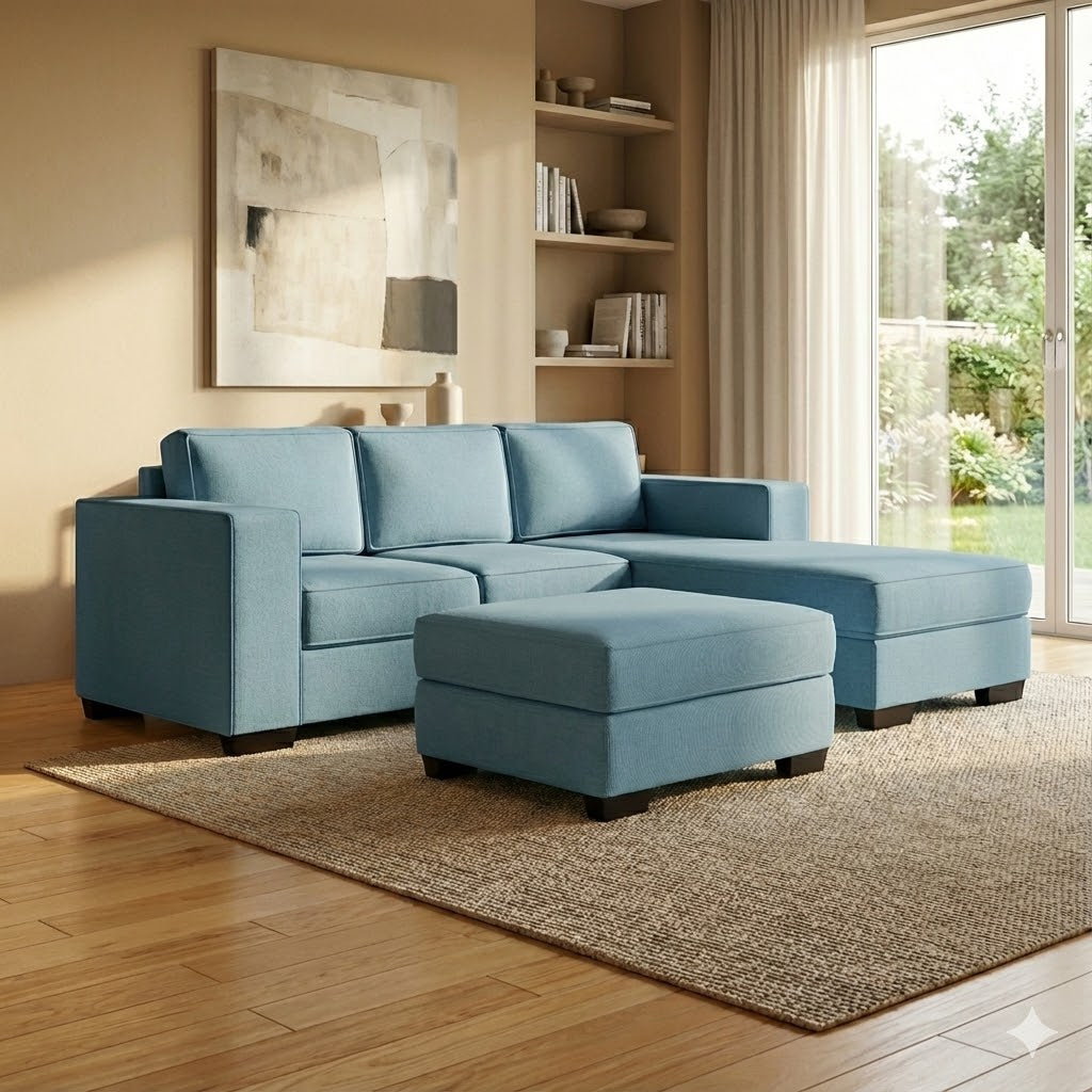 NZ Made Kiwi Comfort 3 Seater with Chaise Corner Sofa
