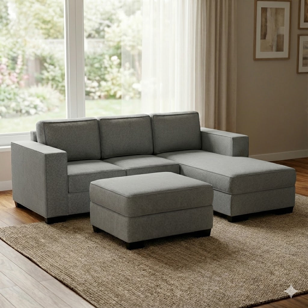 NZ Made Kiwi Comfort 3 Seater with Chaise Corner Sofa