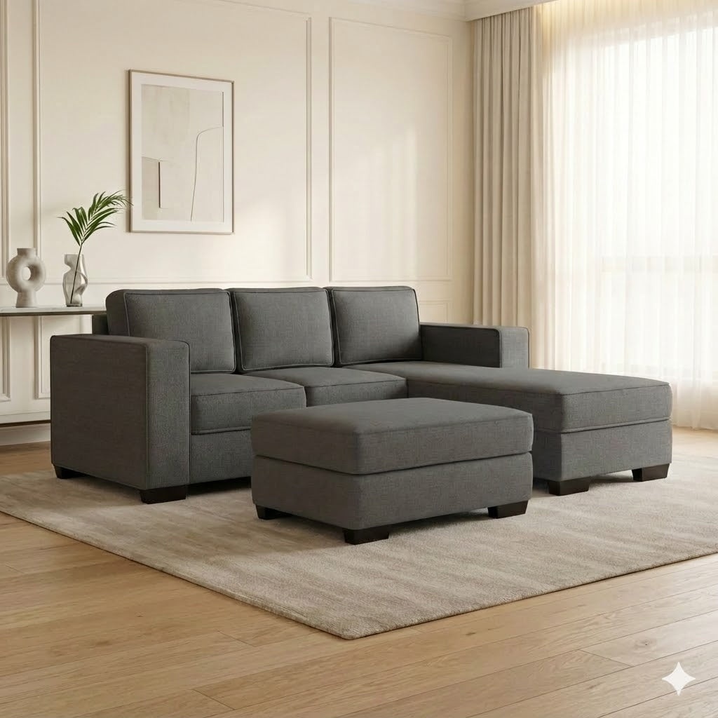 NZ Made Kiwi Comfort 3 Seater with Chaise Corner Sofa