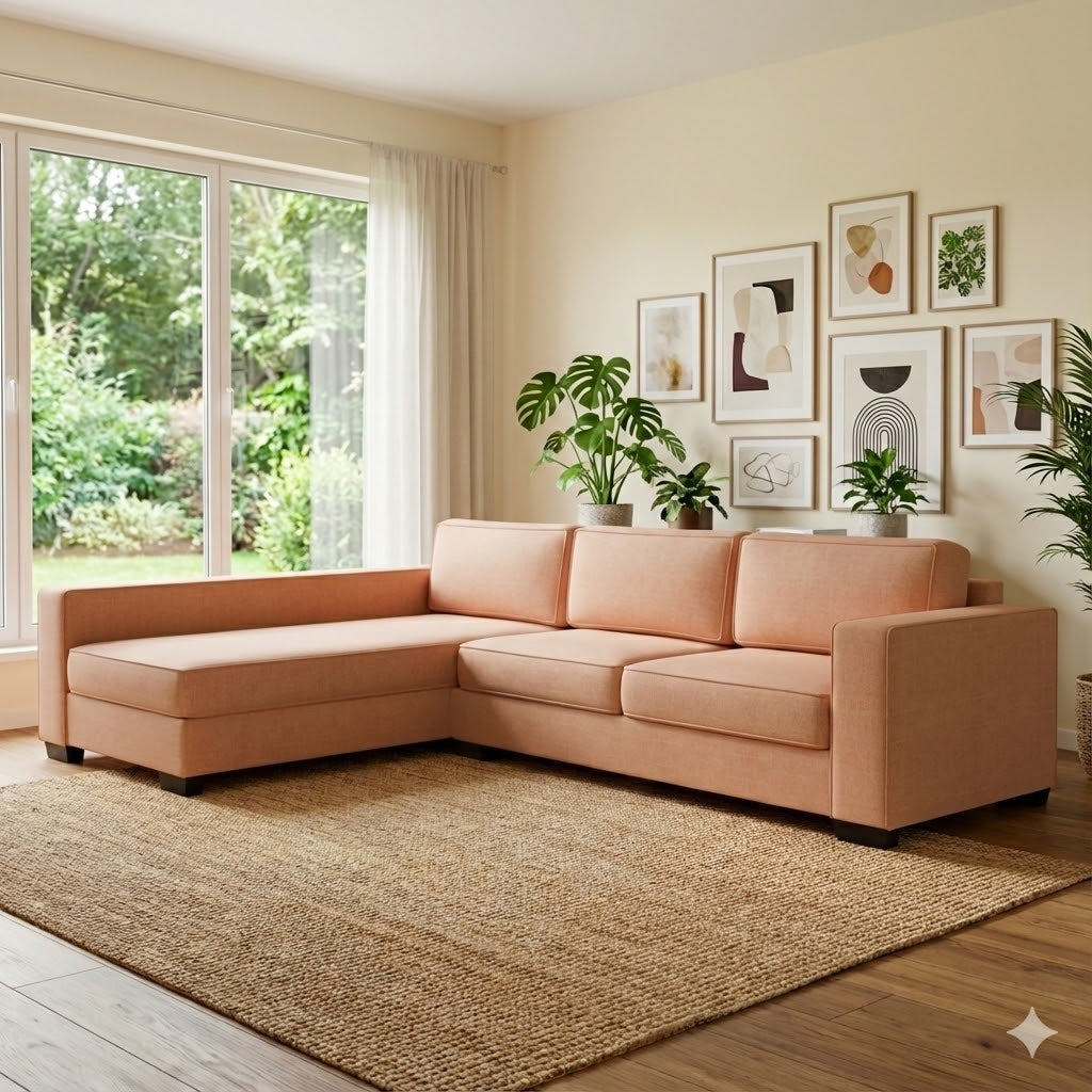 NZ Made Kiwi Comfort Long-Arm with Chaise Corner Sofa