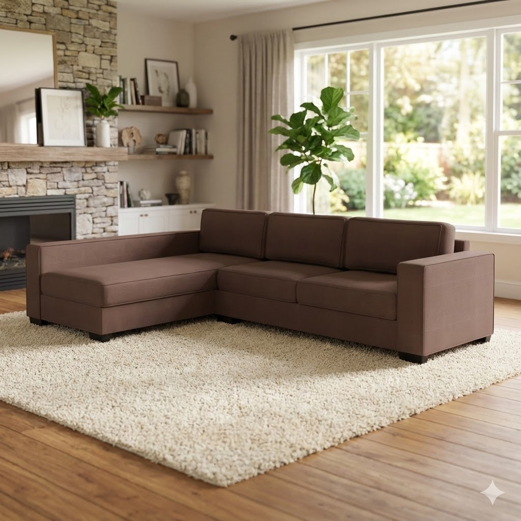 NZ Made Kiwi Comfort Long-Arm with Chaise Corner Sofa