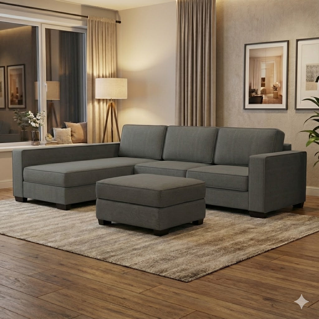 NZ Made Kiwi Comfort Long-Arm with Chaise Corner Sofa