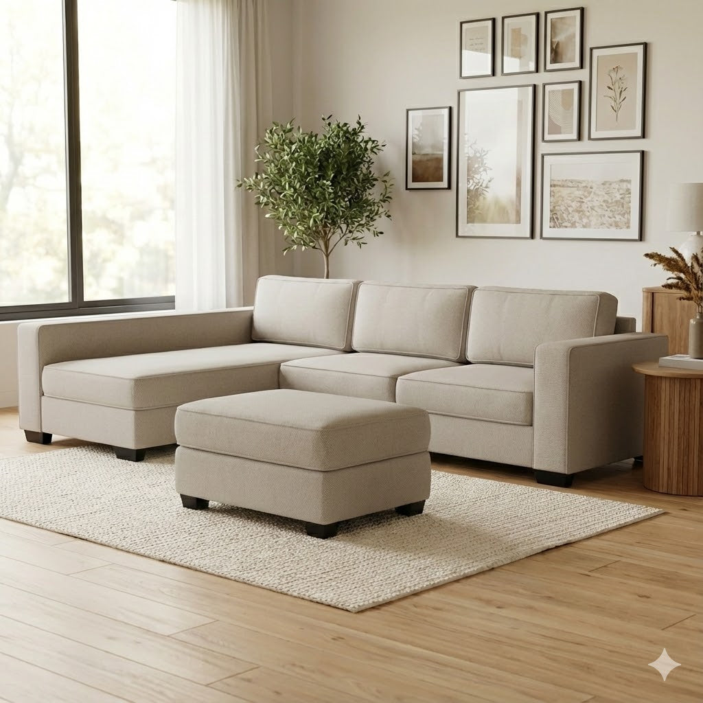 NZ Made Kiwi Comfort Long-Arm with Chaise Corner Sofa