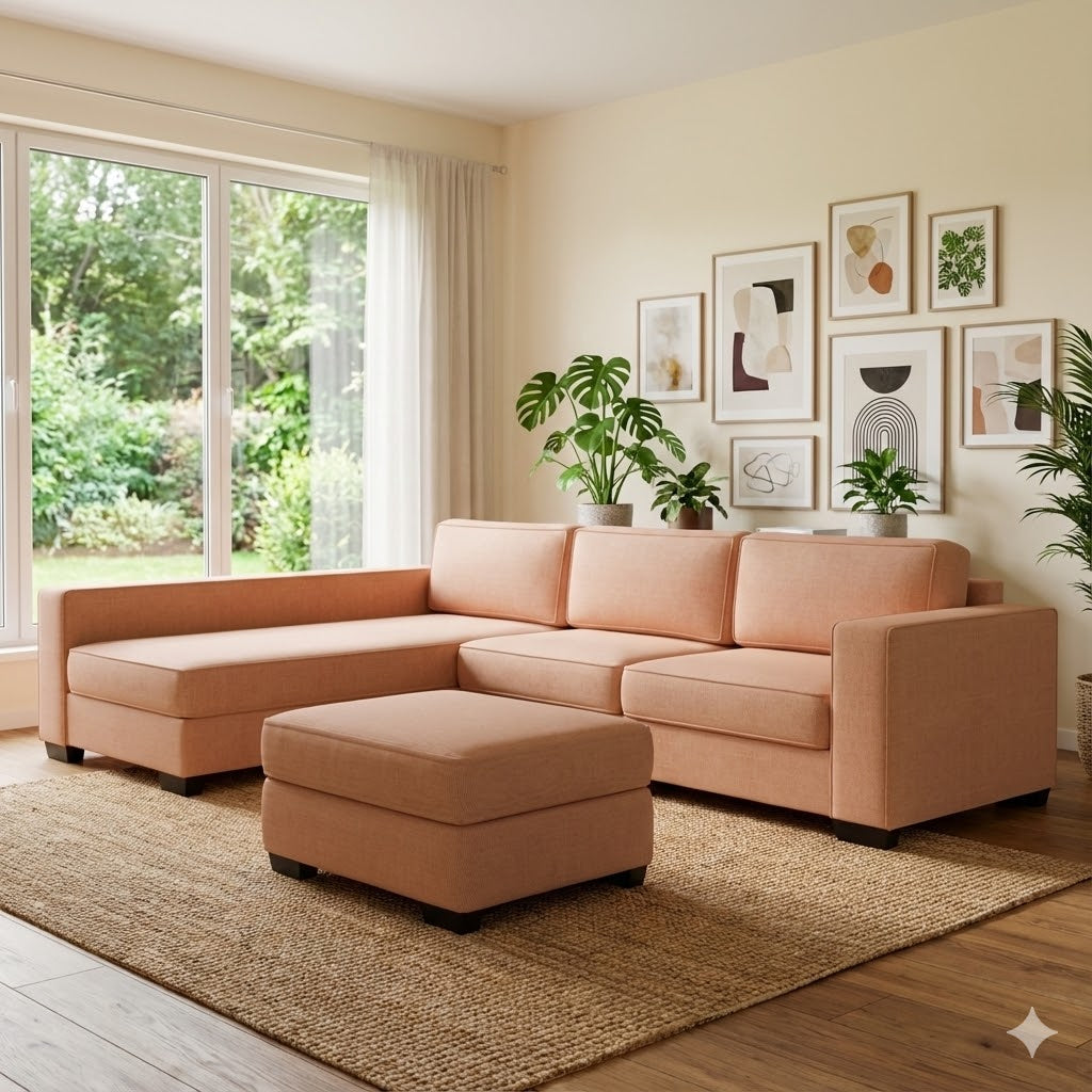 NZ Made Kiwi Comfort Long-Arm with Chaise Corner Sofa