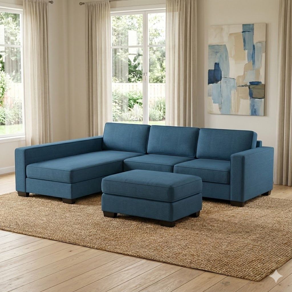 NZ Made Kiwi Comfort Long-Arm with Chaise Corner Sofa
