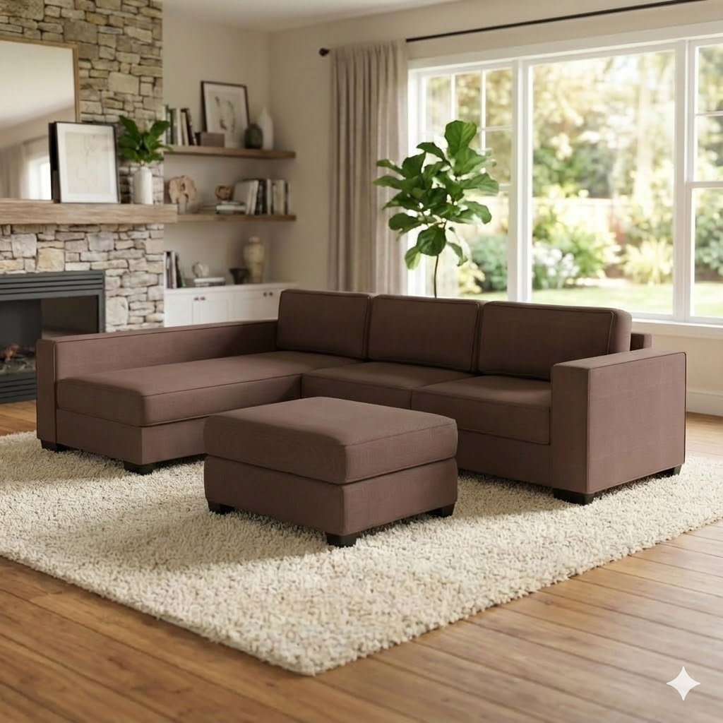 NZ Made Kiwi Comfort Long-Arm with Chaise Corner Sofa