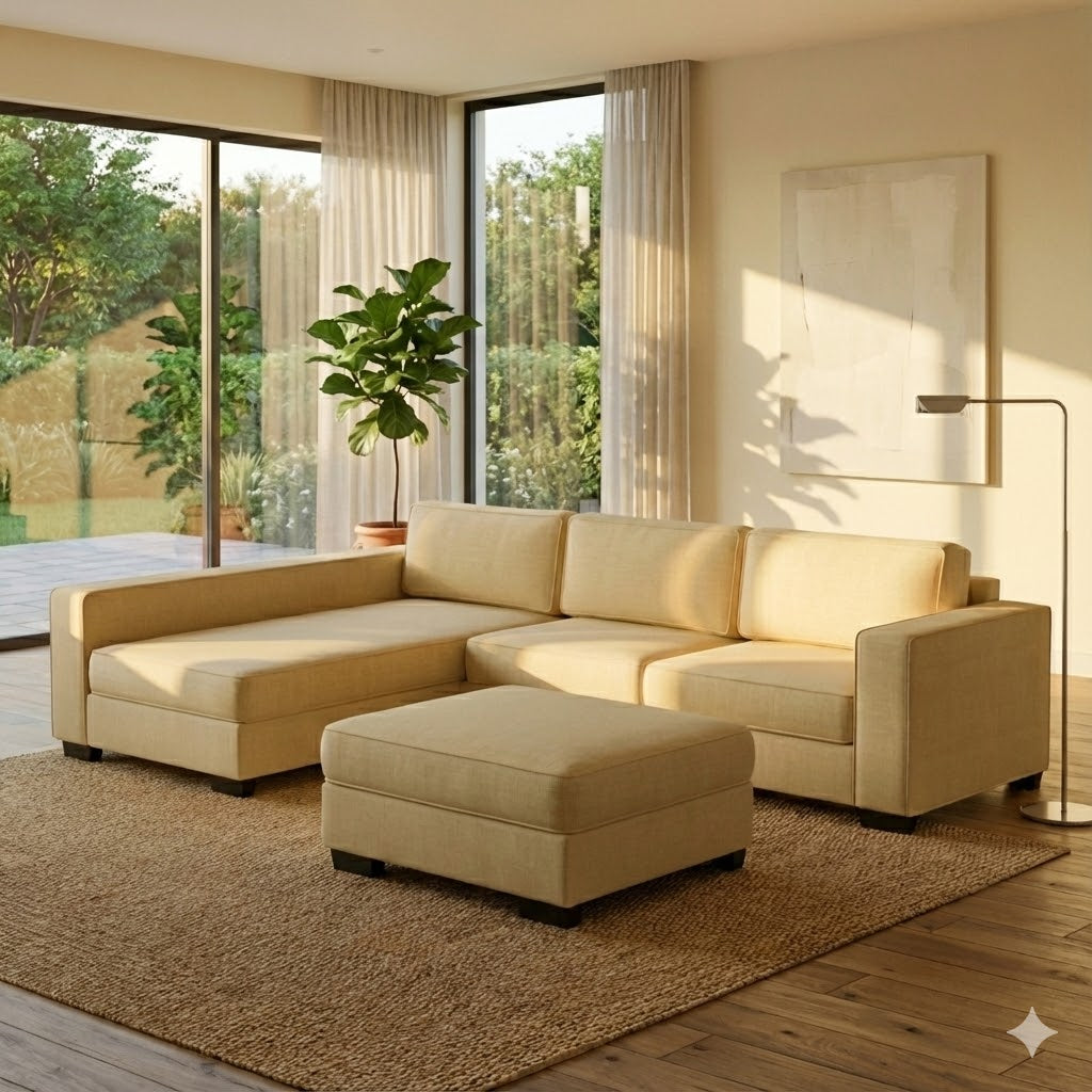 NZ Made Kiwi Comfort Long-Arm with Chaise Corner Sofa