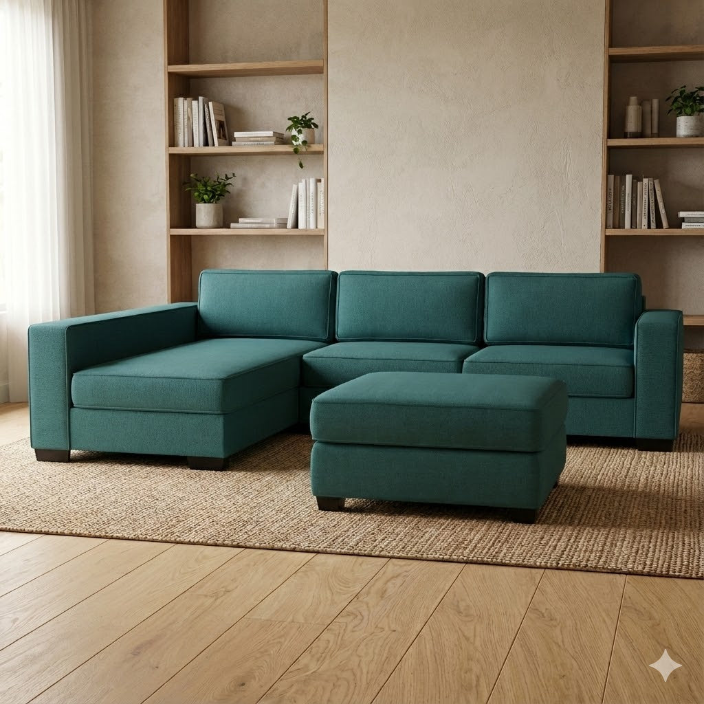 NZ Made Kiwi Comfort Long-Arm with Chaise Corner Sofa