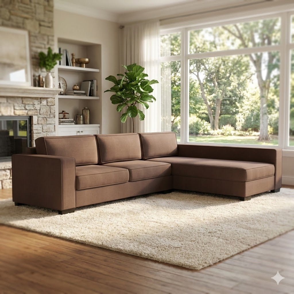 NZ Made Kiwi Comfort Long-Arm with Chaise Corner Sofa