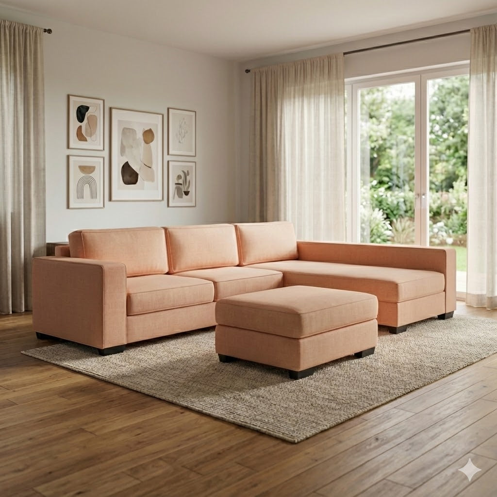NZ Made Kiwi Comfort Long-Arm with Chaise Corner Sofa