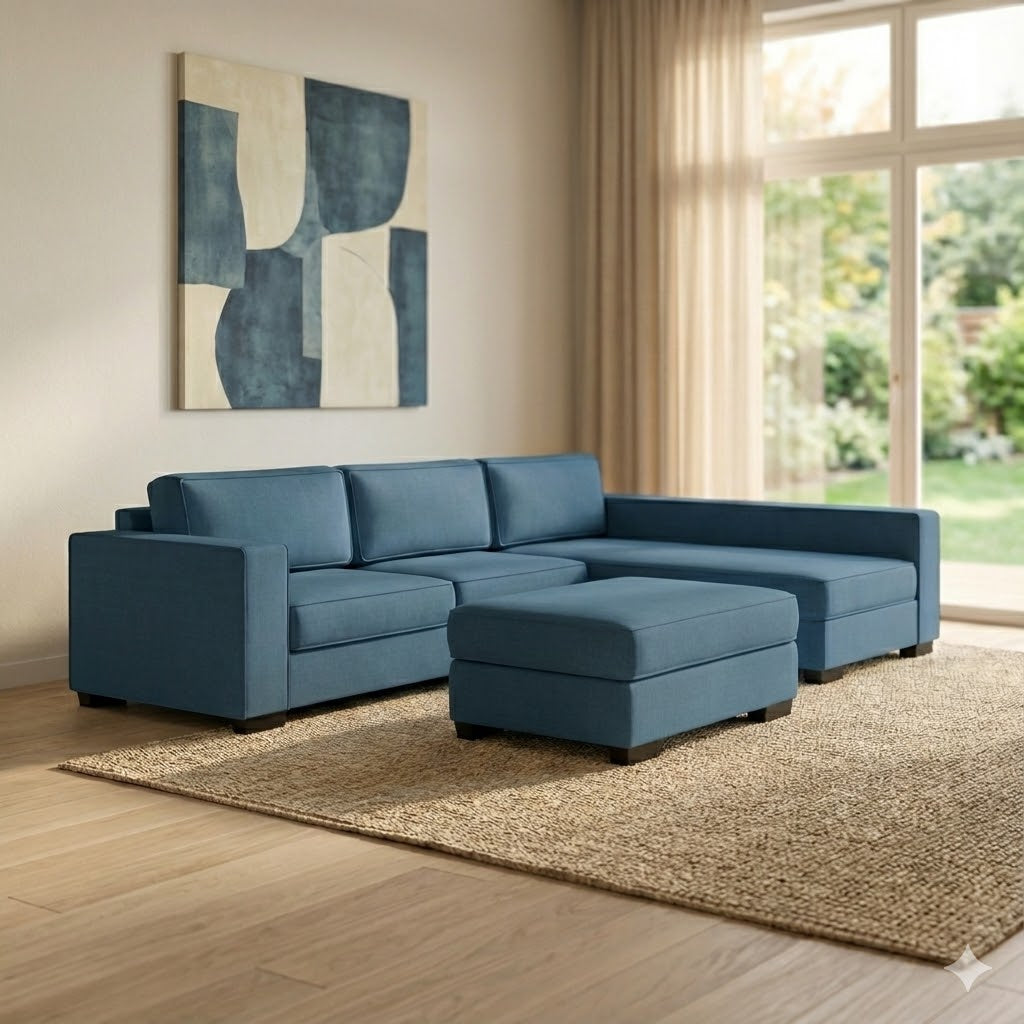 NZ Made Kiwi Comfort Long-Arm with Chaise Corner Sofa