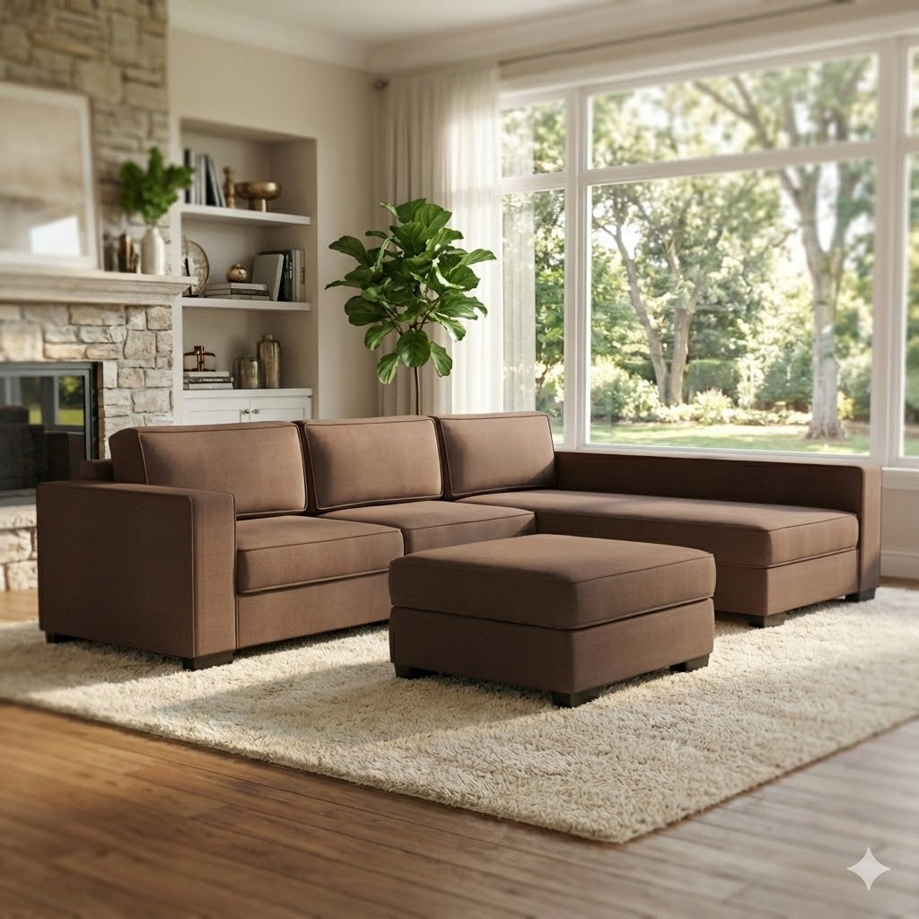 NZ Made Kiwi Comfort Long-Arm with Chaise Corner Sofa
