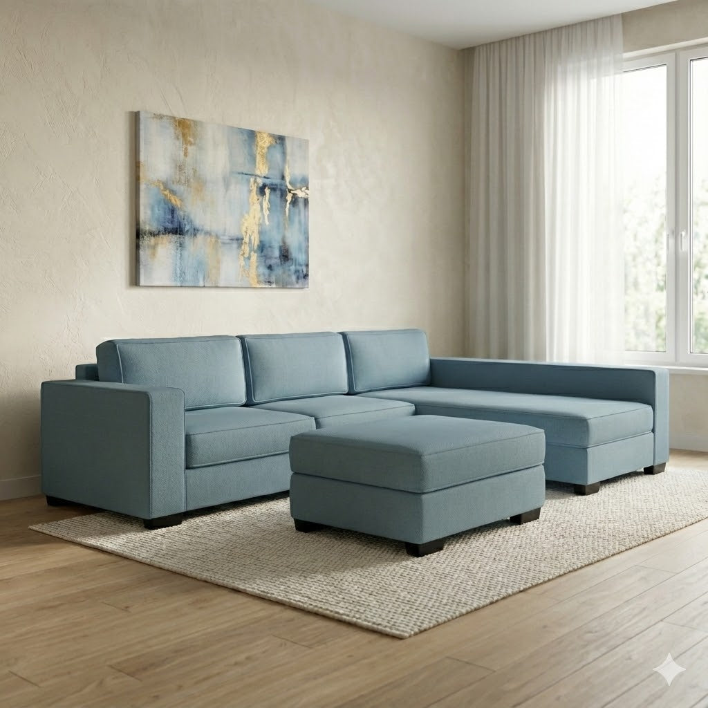 NZ Made Kiwi Comfort Long-Arm with Chaise Corner Sofa