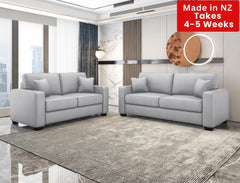 Kiwi Comfort NZ Made 3+2 Seater Lounge Suite-Burwood Mist: Pre-Order