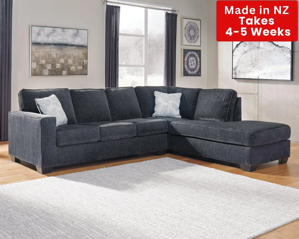 Kiwi Comfort Nz Made 4-Seater Corner Sofa With Chaise Charcoal 4 Seater Only