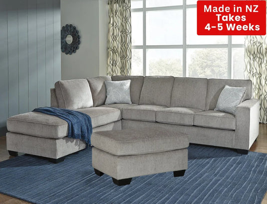 Kiwi Comfort Nz Made 4-Seater Corner Sofa With Chaise Grey 4 Seater With & Ottoman