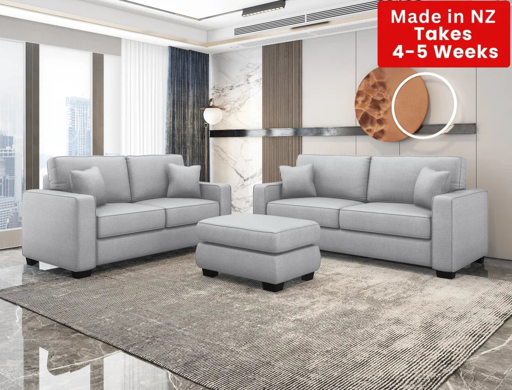 Kiwi Comfort Nz Made Lounge Suites –Burwood Mist Collection: Pre-Order