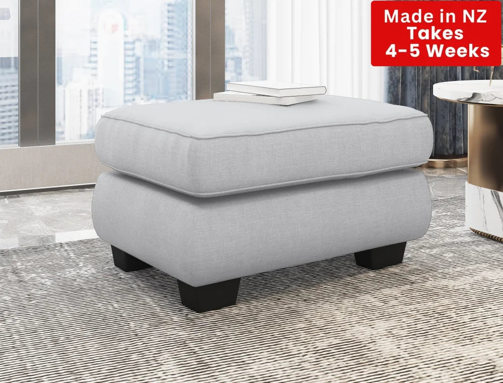 Kiwi Comfort Nz Made Lounge Suites –Burwood Mist Collection: Pre-Order Ottoman