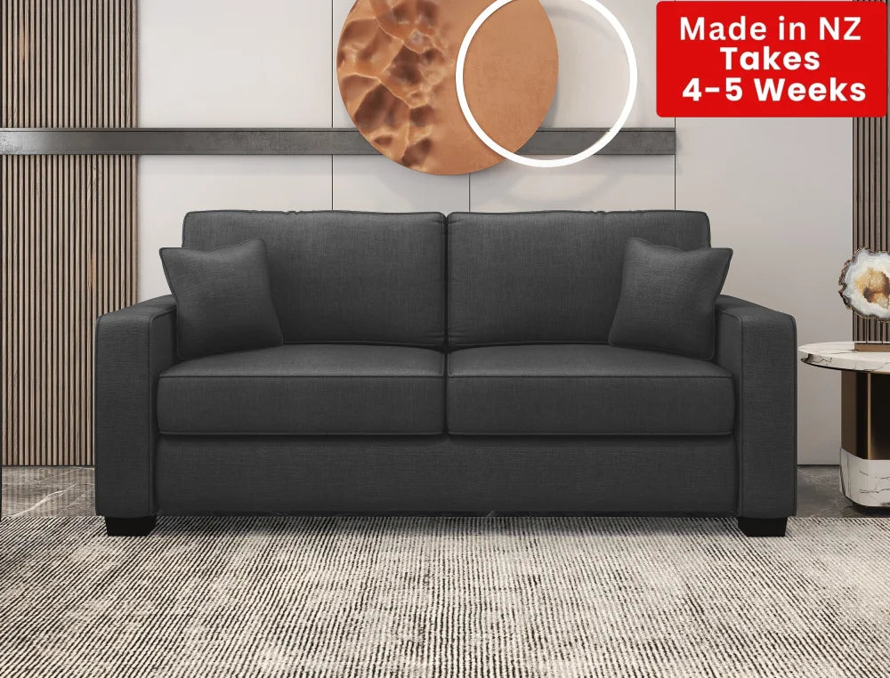 Kiwi Comfort Nz Made Lounge Suites – Burwood Pewter Collection: Pre-Order 3 Seater