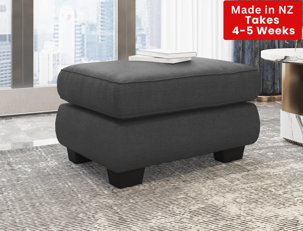 Kiwi Comfort Nz Made Lounge Suites – Burwood Pewter Collection: Pre-Order Ottoman