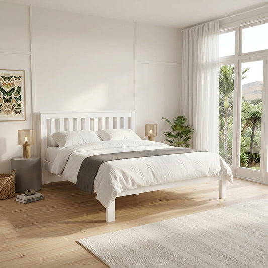 Lifestyle render - NestHeaven Bed Frame + Econ Mattress