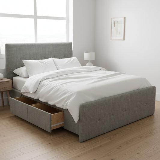 NZ Made SleepVault Bed Frame With Drawers + Bliss Max Medium Mattress