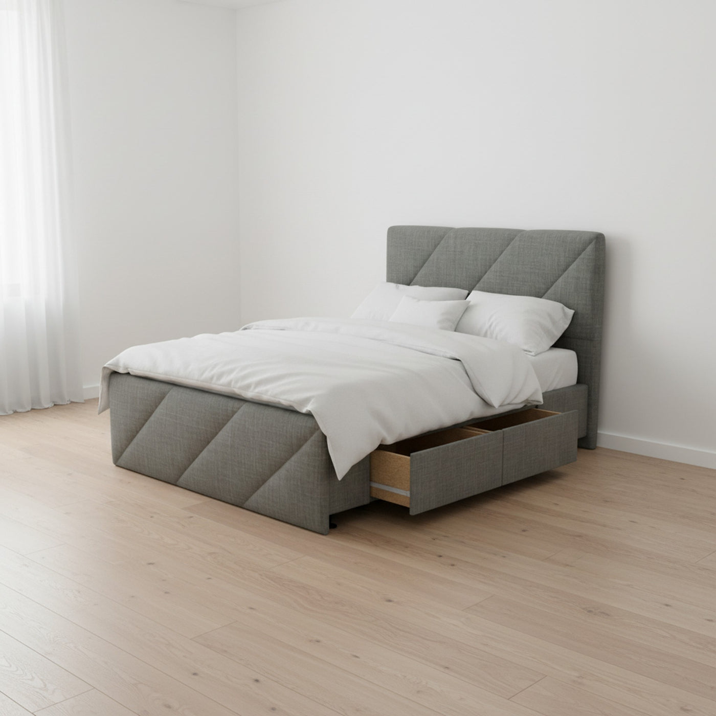 NZ Made Zest Bed Frame With Drawers + Bliss Max Medium Mattress