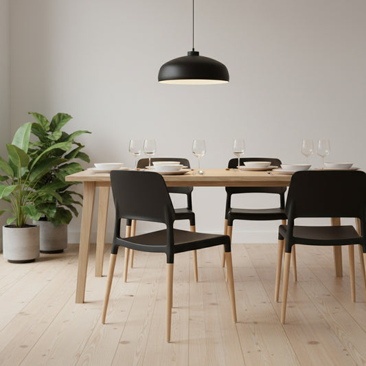 Ebony Dining Chairs Set of 6 Black