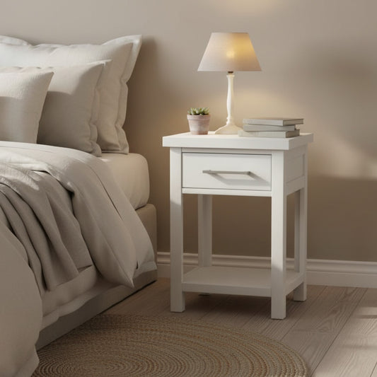 Champion 1 Drw Bedside White