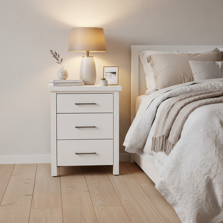 Champion 3 Drw Bedside White