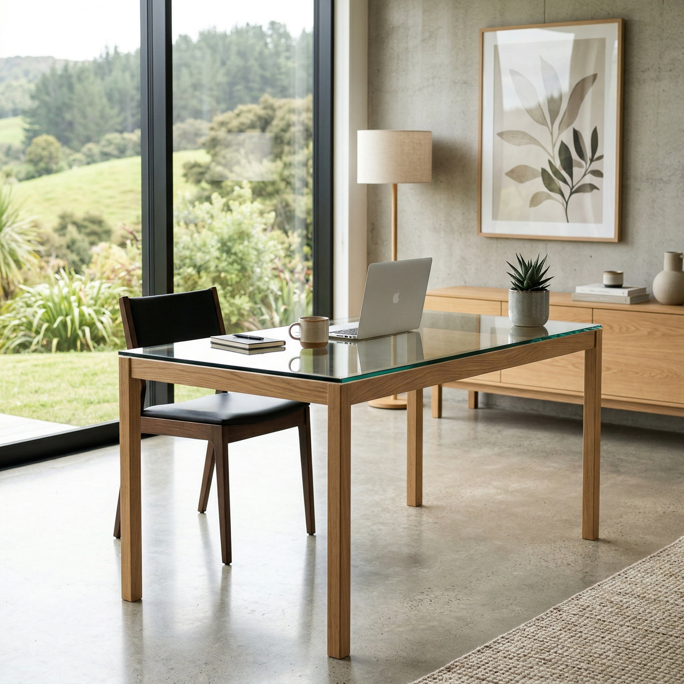 Harman Glass Top Work Desk | Furniture World NZ