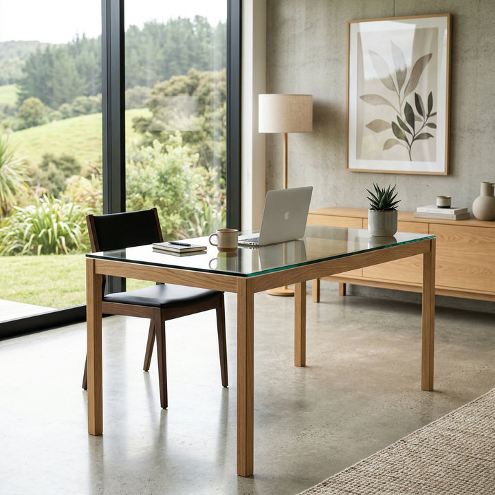 Harman Glass Top Work Desk | Furniture World NZ