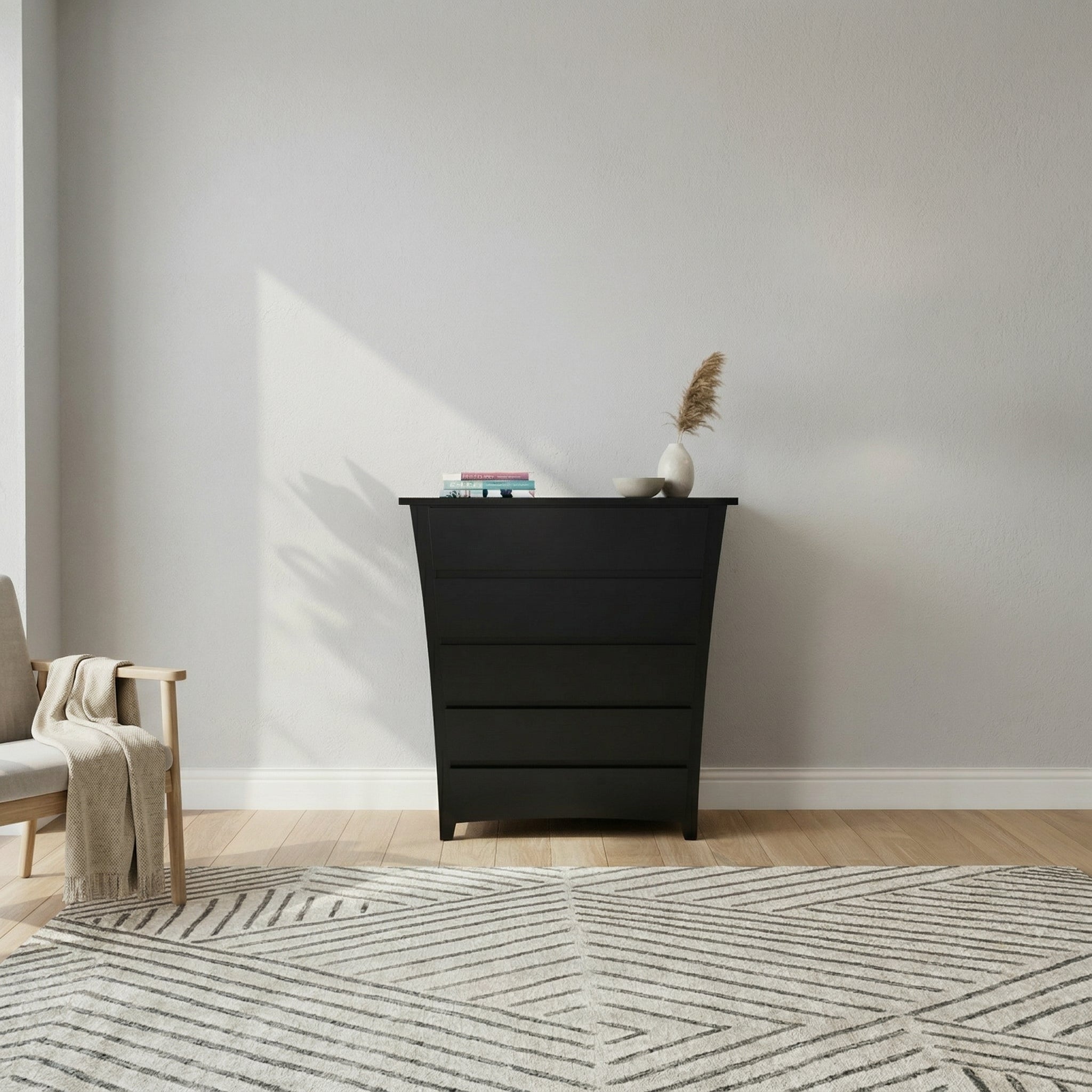 Henley 5 Drw Tallboy Black | Furniture World NZ