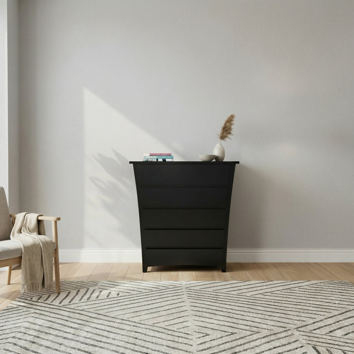 Henley 5 Drw Tallboy Black | Furniture World NZ
