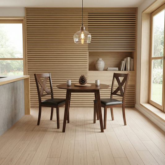 Craftsman 1m Round Dining Set 3 Pcs