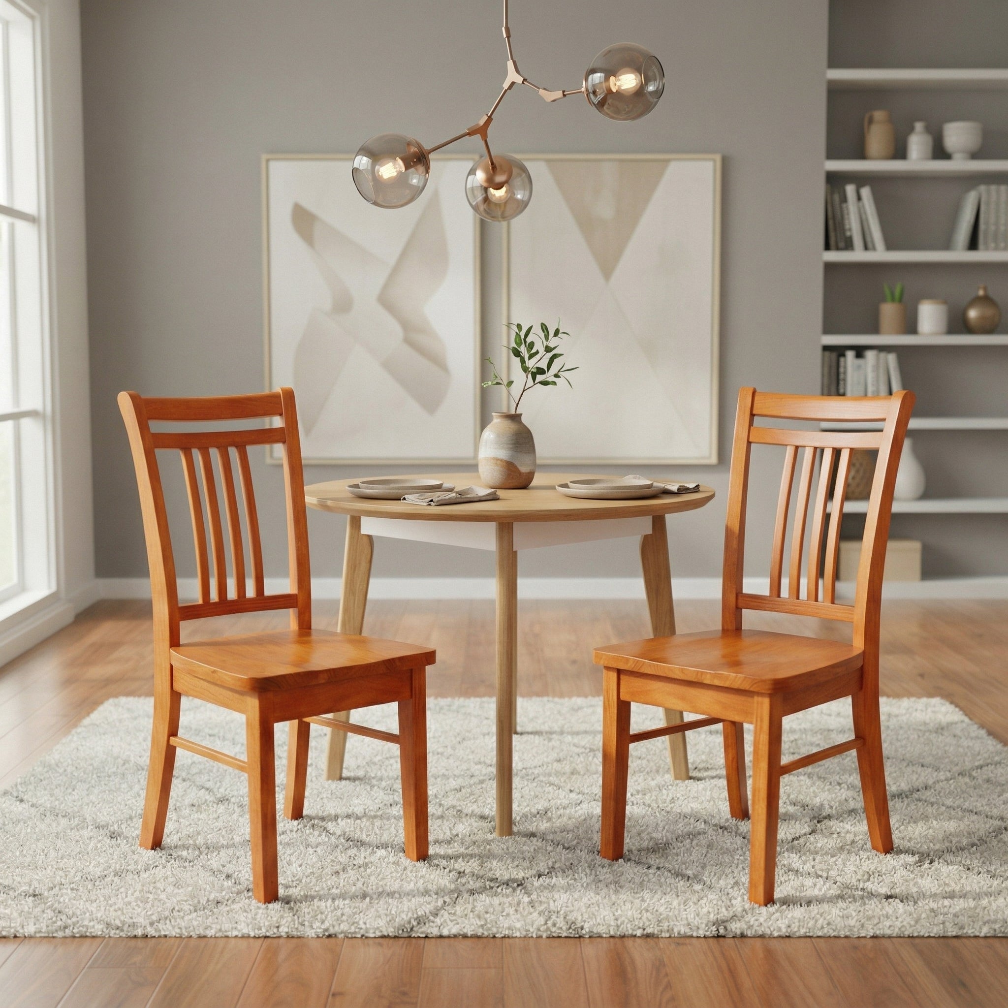 Luxe Wooden Dining Chairs Set of 2